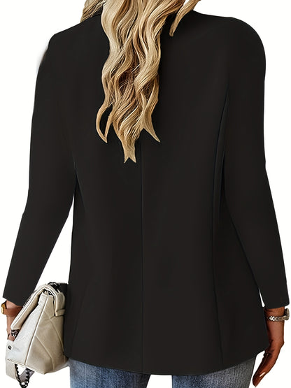 Women'S New 2026 Spring And Autumn All-Match Casual Long-Sleeve Solid Color Cardigan Blazer