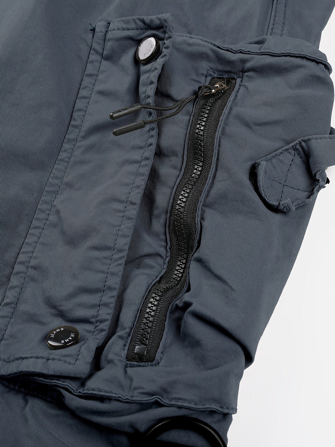 Solid Cargo Men's Casual Long Pants with Multiple Pockets AndButtons, Outdoor Hiking Camping Mountaineering