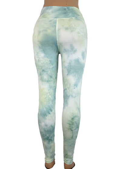 POCKETS Women's Leggings/High Waist Soft Stretch Skinny Solid Color & Printed & Tye Die Leggings for Women, Supper Soft Women's Clothing,,
