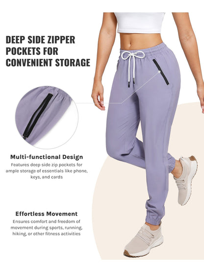 [Three Colors Available]1pc Womens Golf Pants Quick Dry Ultra Light Stretch Pockets Soft Workout Pants for Travel with Inside Drawstrings