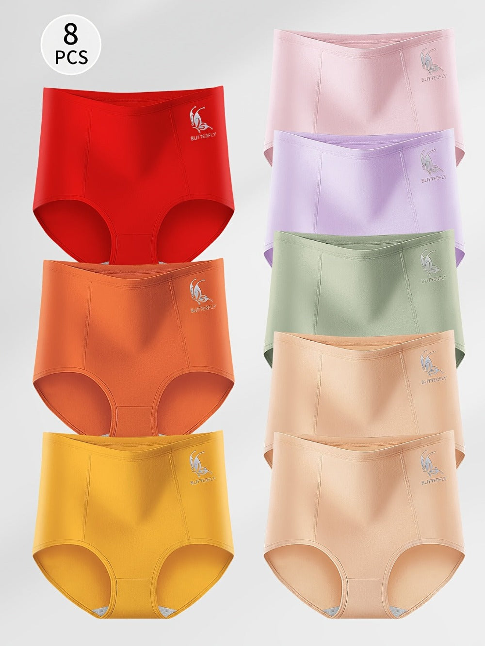 Women’s Plus Size 8-Pack High-Waist Shapewear Briefs - Tummy Control Support - Style 3205