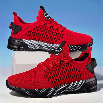 A Pair of Men'S All-Season Sports Running Shoes, Casual Street Style, Solid Color Design, Air Cushion, Lace-Up, Low Top, Imitation Fabric, Cloth Lining And Insole, Rubber Sole