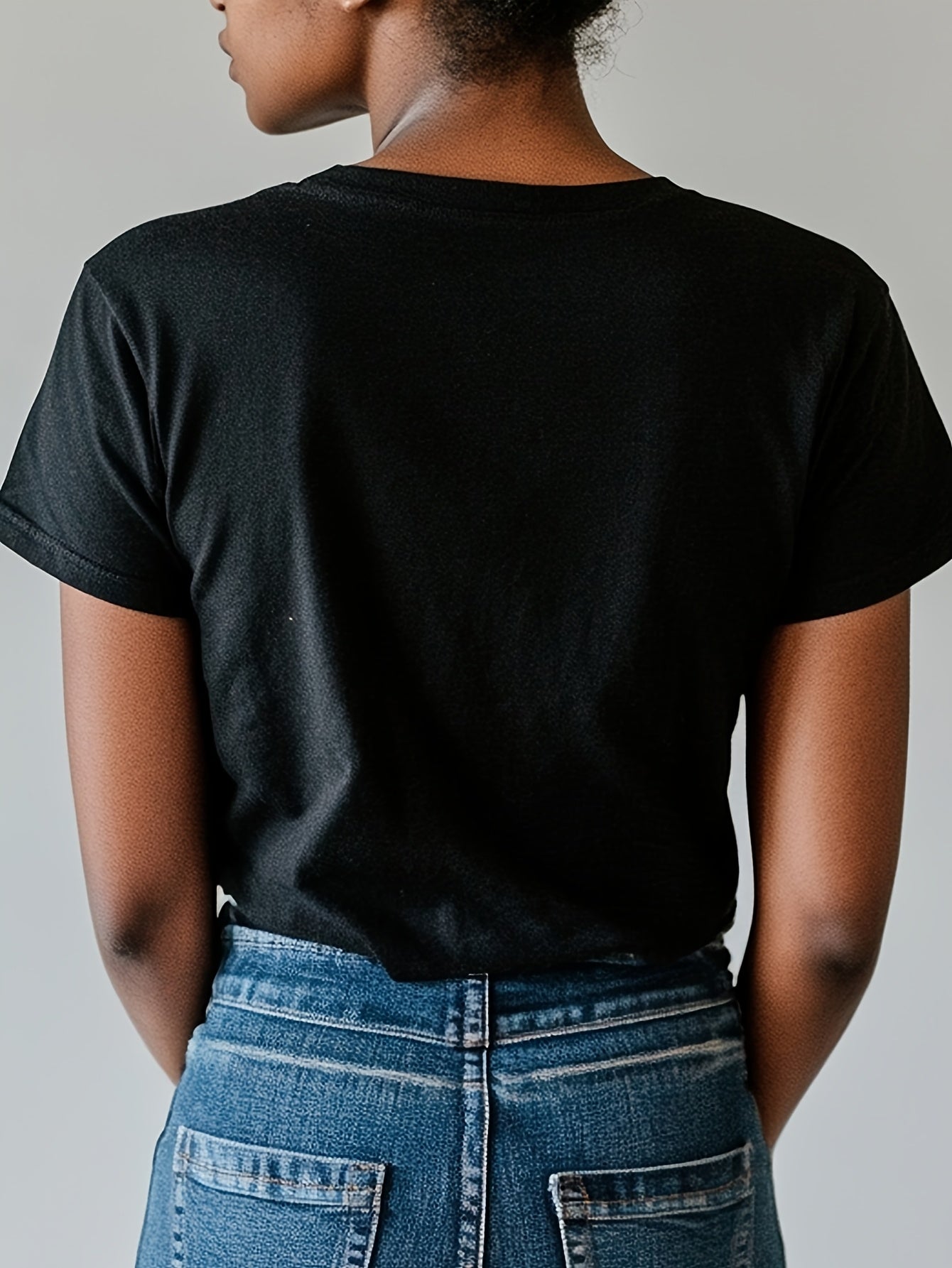 Chocolate Cotton Printed Short-Sleeve T-Shirt - product view 7