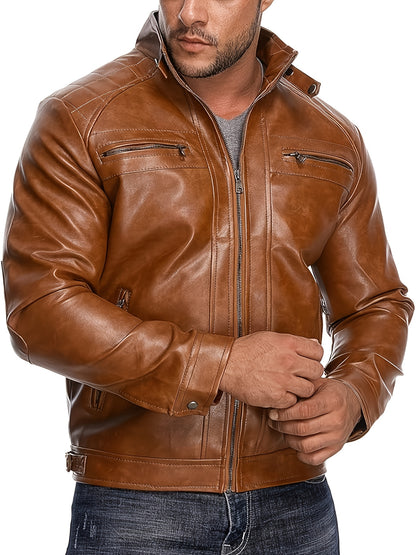 Men'S Lightweight Faux Leather Motorcycle Jacket Black, Coats For Men, Mens Coats, Motorcycle Riding Gear, Motorcycle Stuff, Biker Stuff, Men'S Coats, Motorcycle Clothes, Biker Gear, Jaket Mens, Veste En Cuir Homme, Motorcycle Apparel, Motorcycle Clothing