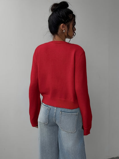 Womens Local Warehouse New Arrivals, Spring Autumn Round Neck Button Cardigan, Elegant Noble Ladies Cropped Long Sleeve Tops, Soft Slim Fit Casual Daily Outerwear, Ropa De Mujer Fashion Female Clothes Discount Promotion