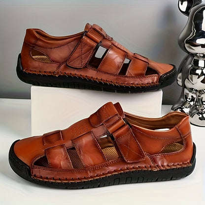 [Breathable Beach Shoes] 2024 Summer New Men's Microfiber Breathable Beach Shoes Bao Toe Sandals Wear-Resistant Anti-Slip Shoes
