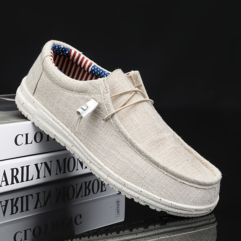 Men'S Lightweight Breathable Sports Shoes, Universal Loafers, Soft Canvas Shoes, Light And Comfortable Embellished Soles, Light And Comfortable All Year Round, Breathable Lining, Daily Shoes, Leisure Style Soft Fabric Lined Skateboard Shoes