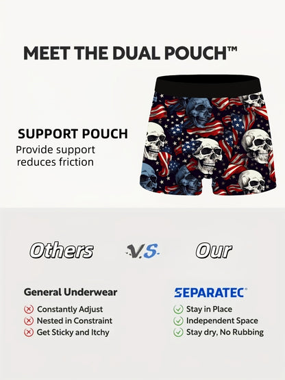 5pcs Men'S Quick-Dry Swim Shorts & Underwear Set | Colorblock Boxer Briefs with Print /Elastane Blend, Non-Transparent, Medium Stretch, Ideal for Pool, Beach, Gym, Birthday Party, Casual Wear, Knit