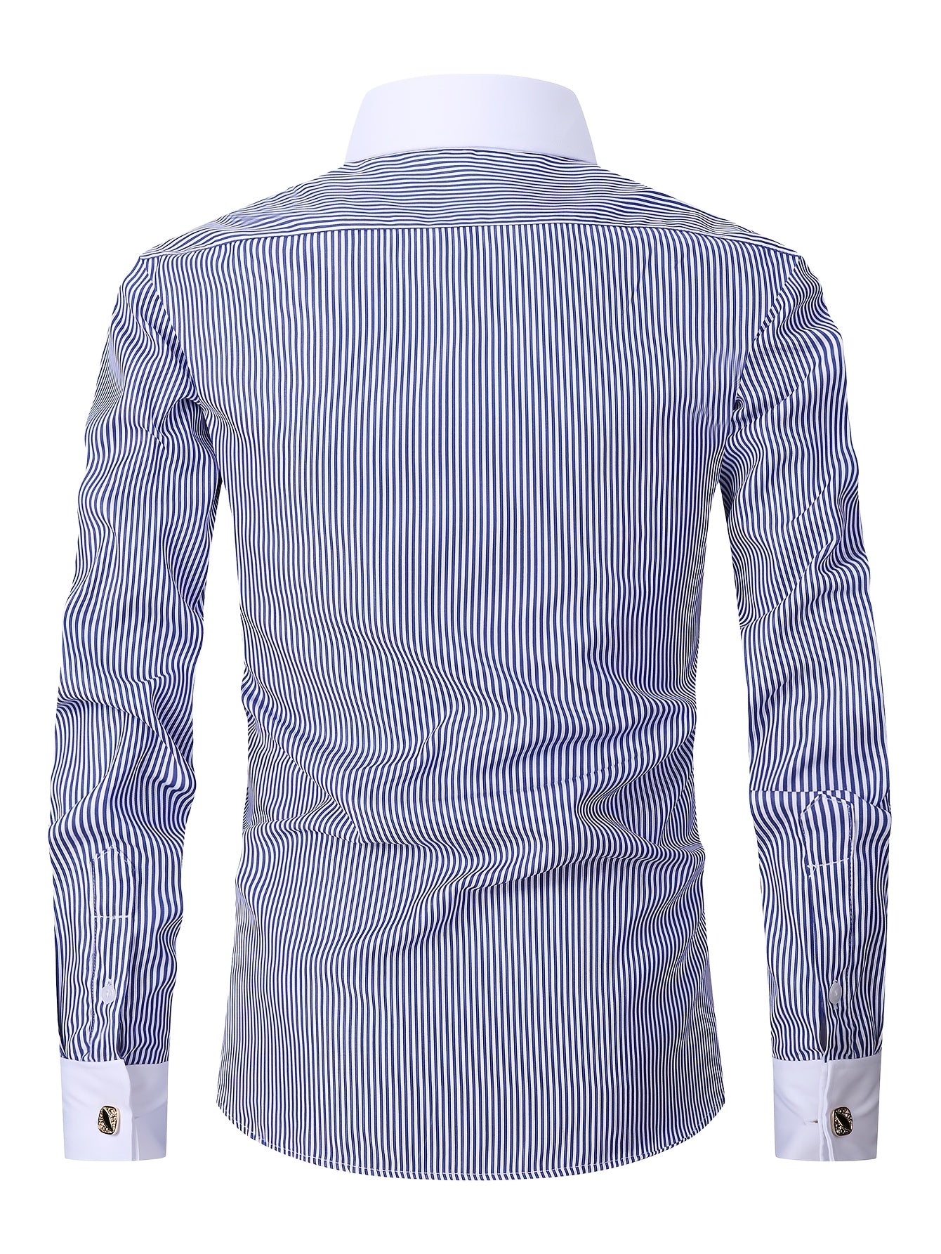 Men'S Striped Dress Shirt Long Sleeve - Premium Formal Shirt for Business, Weddings & Events, Lapel Collar, Single-Breasted, Wrinkle Resistant, Comfort Fit, Classic Office And Party Attire