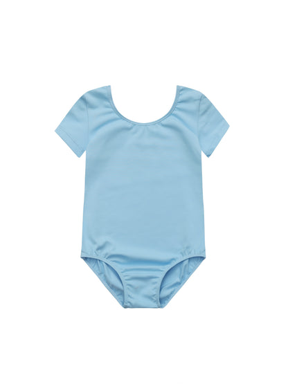 Toddler Girls Ballet Leotard, Short Sleeve Round Neck Dance, Perfect for Outdoor