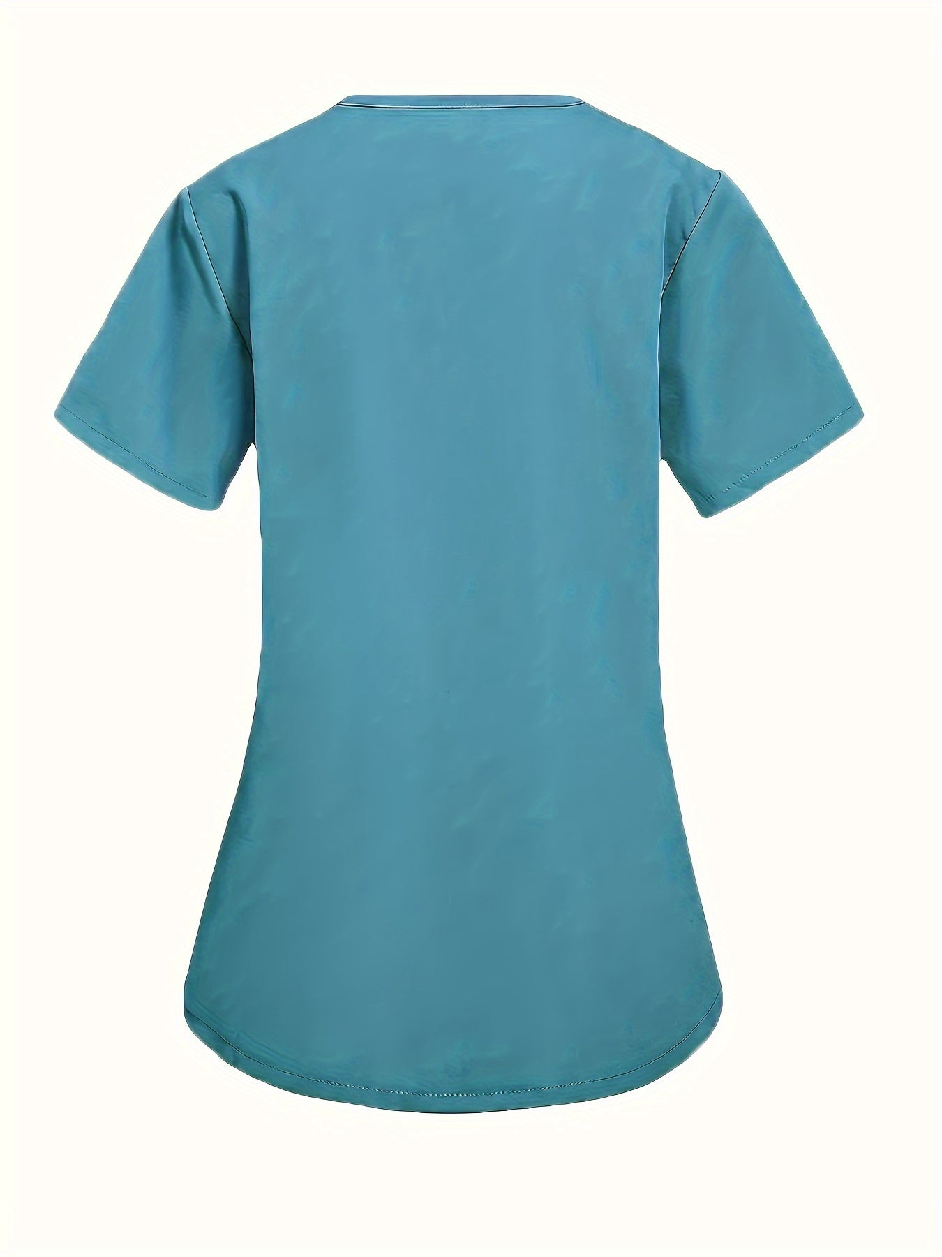 Fashion Casual V-neck Women's Work Clothes Care Comfortable Sweat-absorbing Brush Clothes Set, Fashion Short-sleeved Beauty Salon Medical Wash Clothes Work Clothes