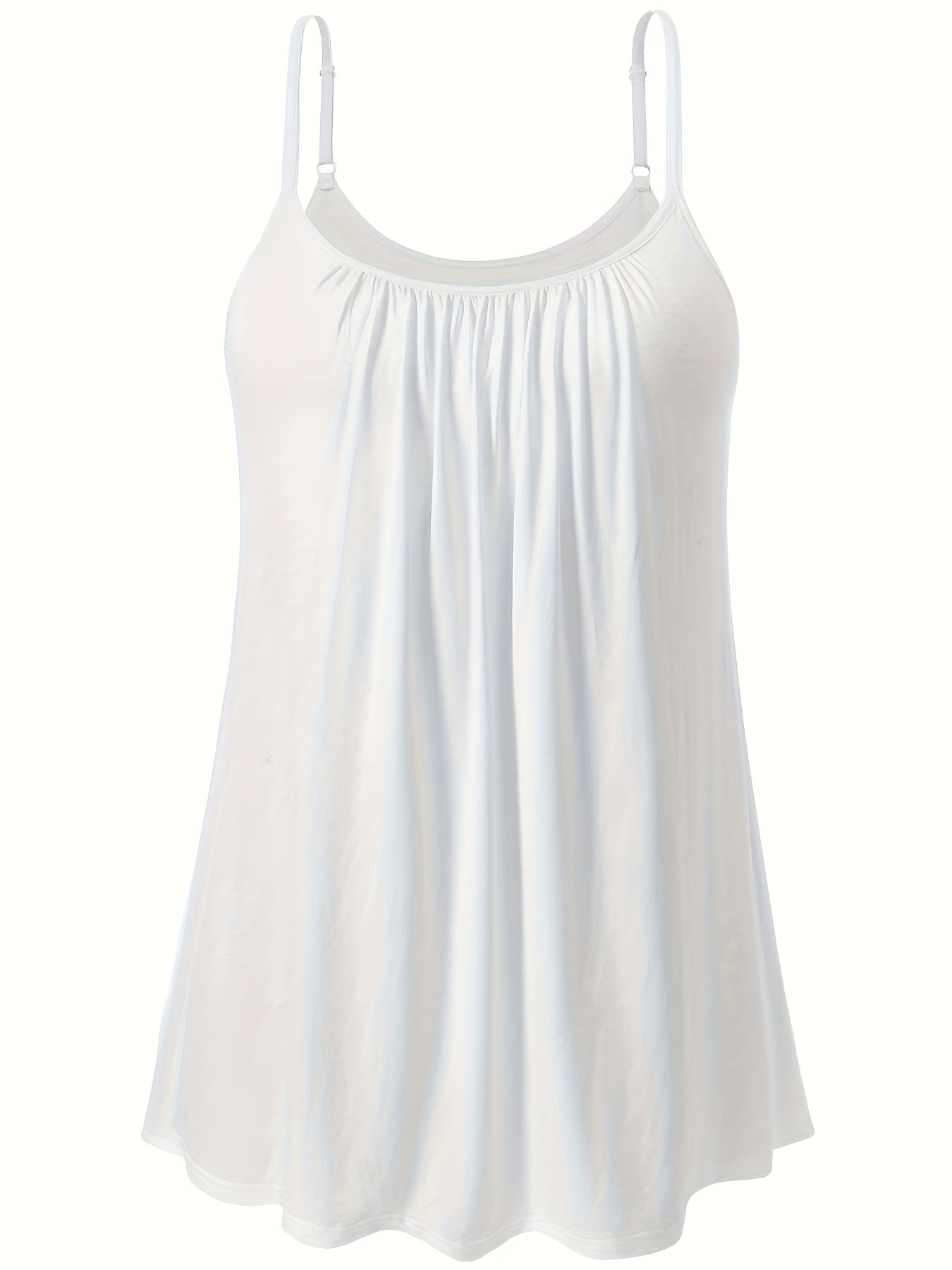 Vislivin Summer Women'S Camisole Tops with Built-In Bra - Seamless Sleeveless Tank Tops, Soft Flowy Loose Fit Cami with Adjustable Spaghetti Straps, Comfy Elegant Blouse for Casual Wear