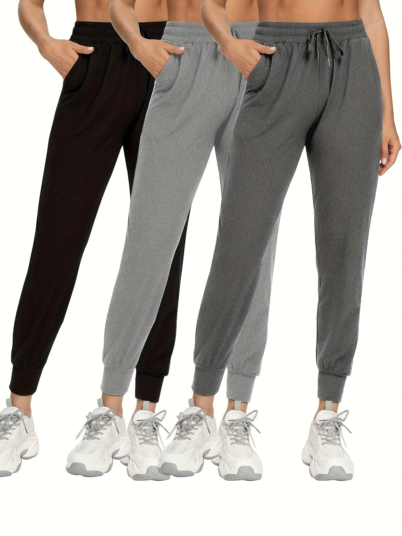 3-Pack Women'S Joggers with Pockets - Soft Sweatpants for Yoga Running Workout