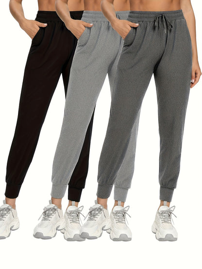 3-Pack Women'S Joggers with Pockets - Soft Sweatpants for Yoga Running Workout
