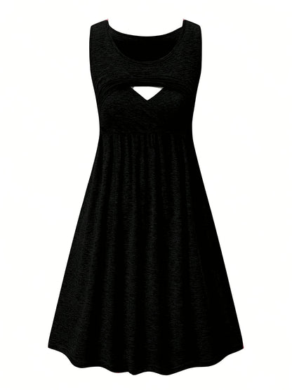Women'S Maternity Casual Nursing Dresses Sleeveless Comfy Breastfeeding Dress