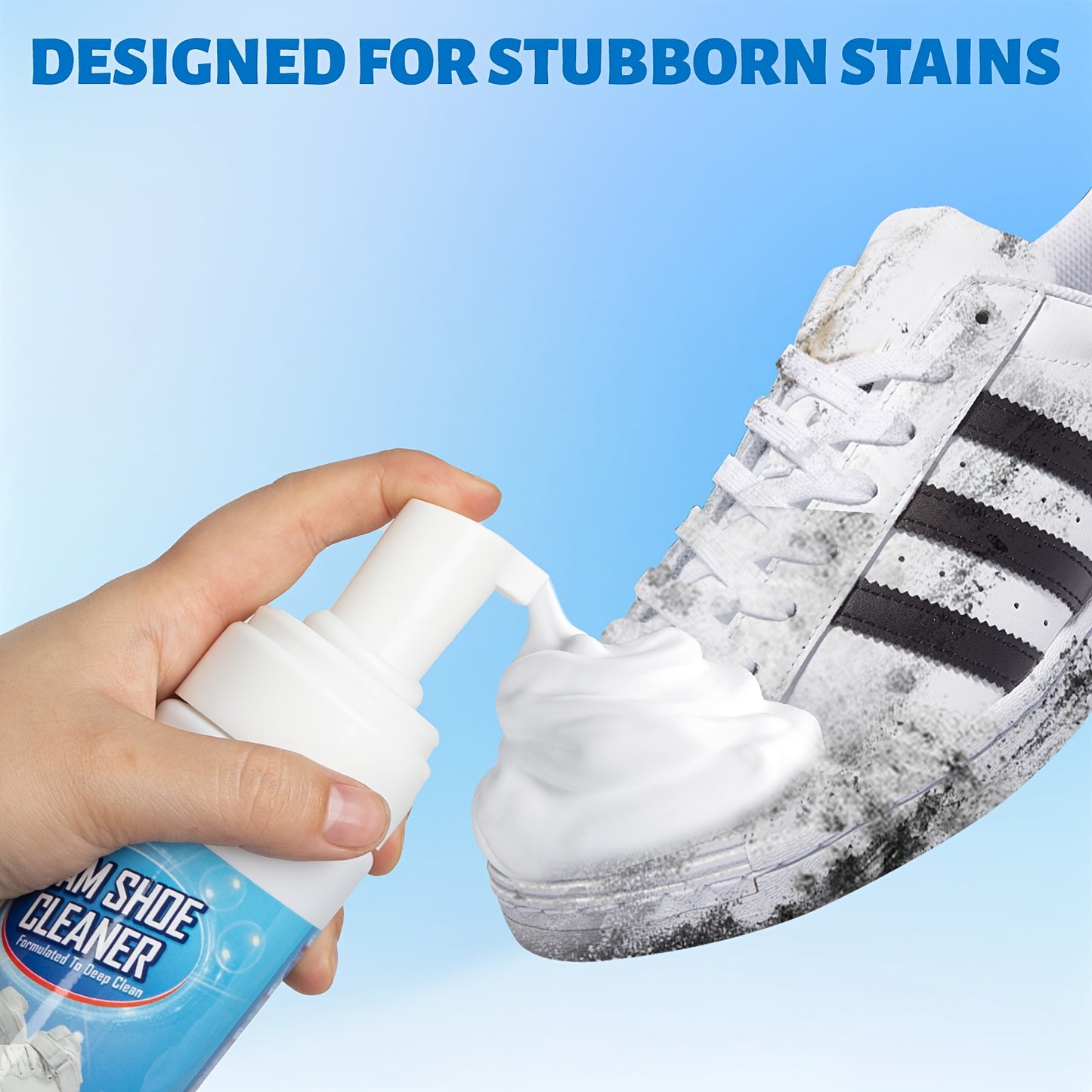 Shoe Cleaner, 6.76fl.oz Sneaker Cleaner Foam for Removing Stains And Dirt, Shoe Cleaning Kit for White Shoes, Leather, Knit, Boots, Canvas, Fabric, Tennis