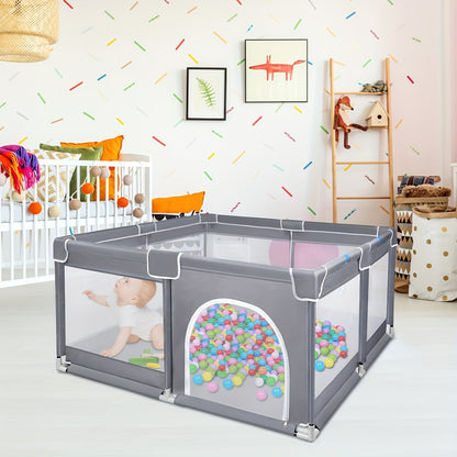 Baby Playpen, 50 Inch X50 Inch Large Playard for Toddlers, Indoor Or Outdoor Kids Activity Center, Sturdy Safety Fence with Soft Breathable Mesh, Great Gift for Halloween, Christmas