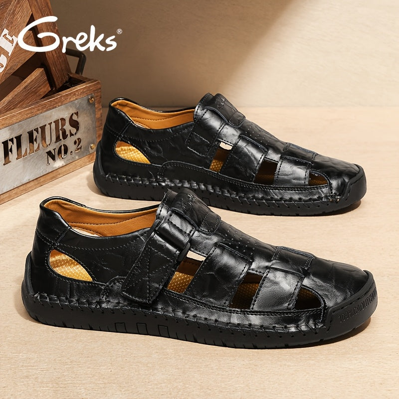GERKS Men's Casual Summer Sandals Breathable Open-Toe Shoes with Adjustable Strap for Outdoor & Daily Wear