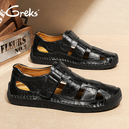 GERKS Men's Casual Summer Sandals Breathable Open-Toe Shoes with Adjustable Strap for Outdoor & Daily Wear