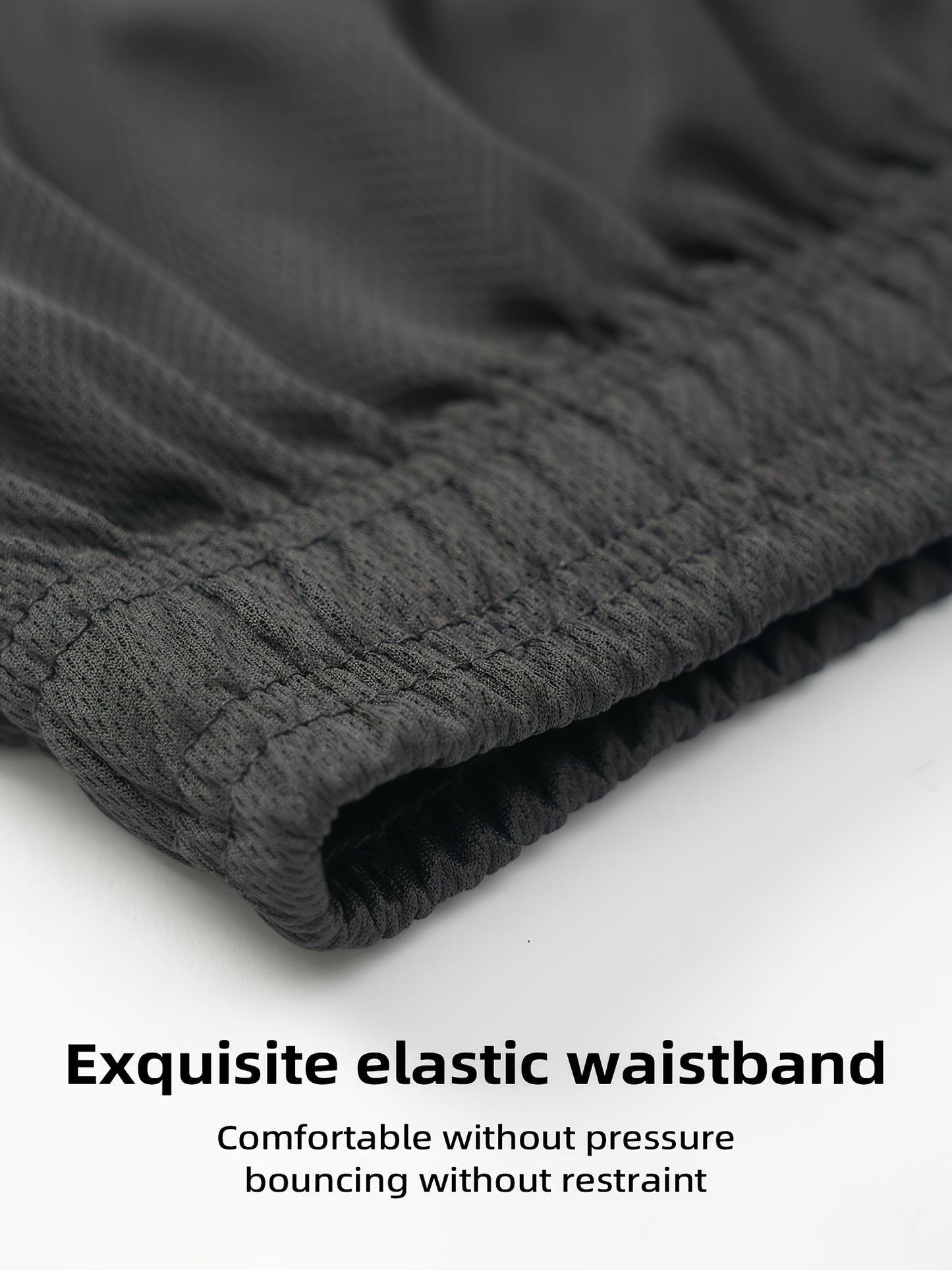 5pcs Men'S Solid Quick Drying Mesh Shorts, Casual Slightly Stretch Elastic Waist Drawstring Shorts for Summer Gym Workout Training