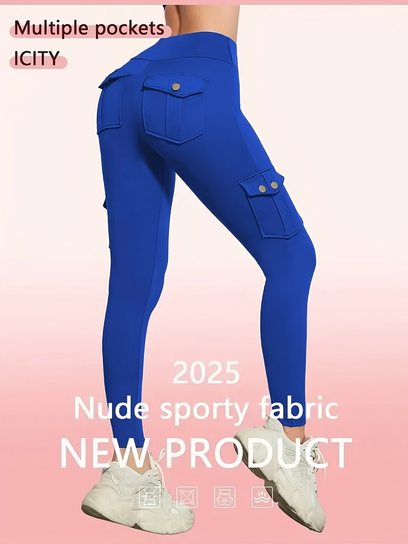 One-piece - Four-season Style Women'S Fashionable Work Pants With Pockets, Flares The Hips And Slims The Figure. Suitable For, Outdoor Leisure. Multi-pocket Ankle-length Pants, Casual Women'S Wear, Summer Women'S Wear. Available In Five Colors