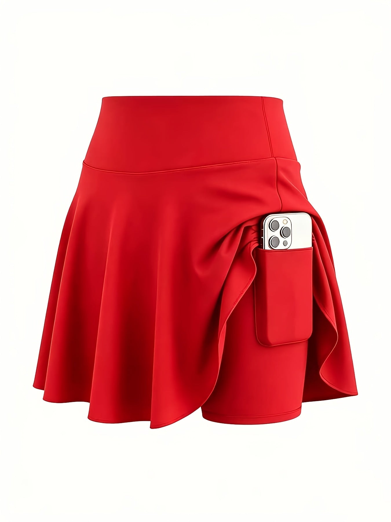 4pcs Women's Athletic Skorts Fake 2pcs Skirt Pants Elegant High Waist Skirt Summer Korean Style with Pockets Breathable Slim Fit Yoga Skirt Built-in Shorts Anti-Exposure Running Fitness Tennis Sports Skirt Gift for Wife Family Friends