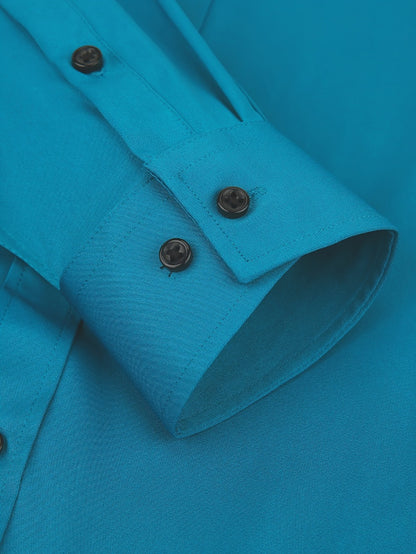 Men's Solid Color Dress Shirt - Classic Neck Short Sleeve 528165