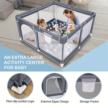 Large Breathable Mesh Baby Play Yard - Indoor and Outdoor Activity Space