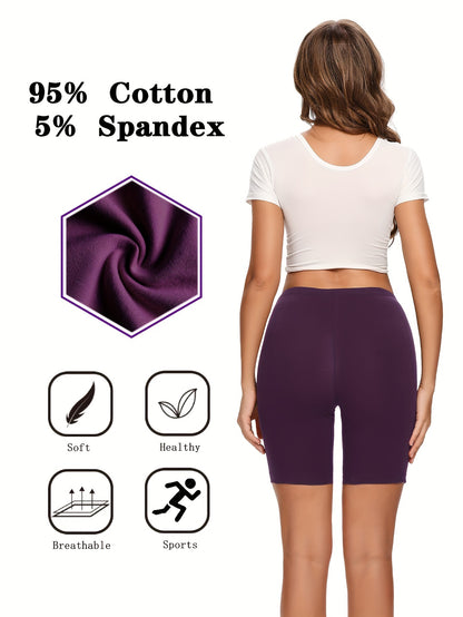 Molasus Womens Cotton Boxer Shorts Underwear Anti Chafing Bike Shorts Pack of 4