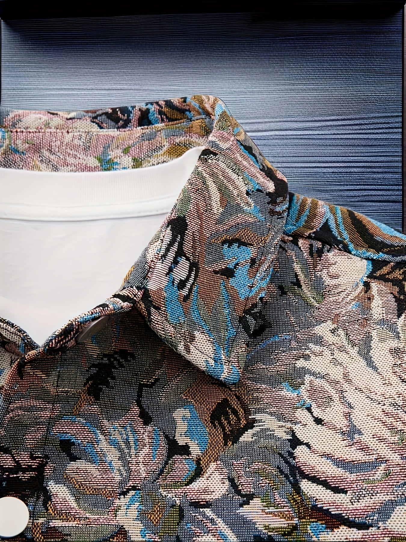 Multi-Functional Long-Sleeve Shirt Jacket Featuring Abstract Oil Painting Embroidery - Ideal for Any Season, Can Be Washed in a Machine