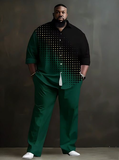 Men's Shirt and Pants Set - Letter Print Everyday Style