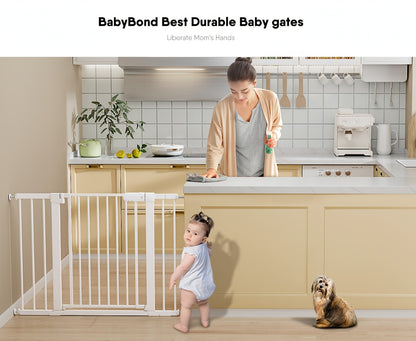 Adjustable Metal Gate - 27-43 Inch Width - Adjustable-width metal barrier in black or white