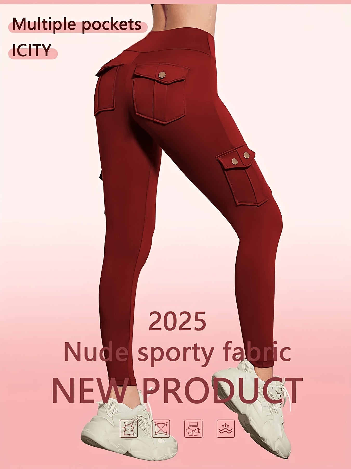 One-piece - Four-season Style Women'S Fashionable Work Pants With Pockets, Flares The Hips And Slims The Figure. Suitable For, Outdoor Leisure. Multi-pocket Ankle-length Pants, Casual Women'S Wear, Summer Women'S Wear. Available In Five Colors