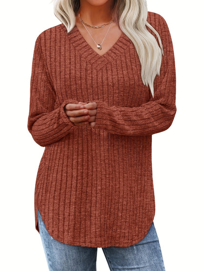 Women'S Three-Piece Fashion Tops for The Fall And Winter Season: Basic Long-Sleeve Styles, Lightweight Sweaters, And Loose, Stylish V-Neck Pullovers