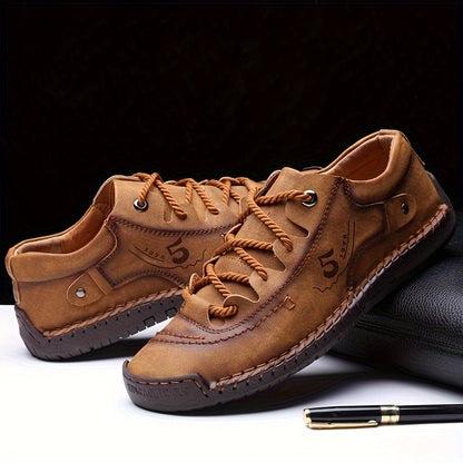 Men'S Plus Size Outdoor Sports Fashionable Men'S Shoes, Classic Business Casual Shoes with Lace Up, Hand Sewn Men'S Shoes Are Very Suitable for Office Work, Casual British Style Business Men'S Shoes