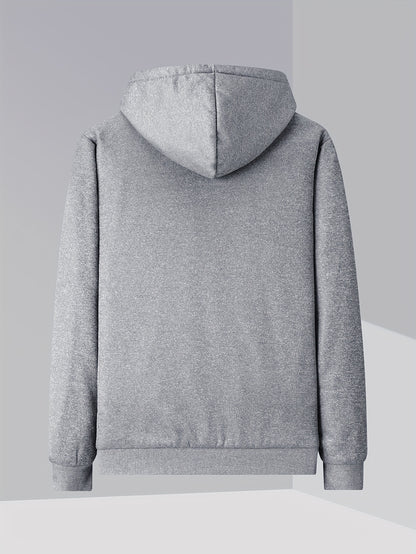 Men's Winter -Lined Thick Warm Hoodie Jacket, Athletic Zip-Up Sweatshirt with Pockets
