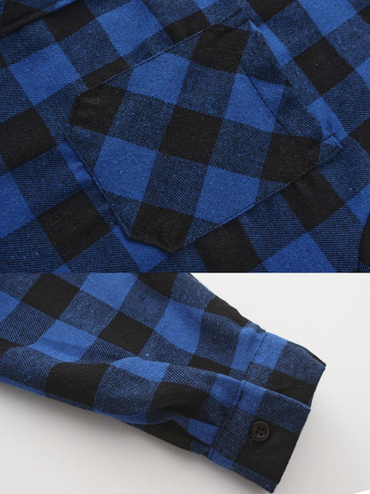 3pcs Men's Flannel Hoodie Shirts Casual Button Plaid Shirt Jackets for Men Long Sleeve Stylish Hooded with Pocket