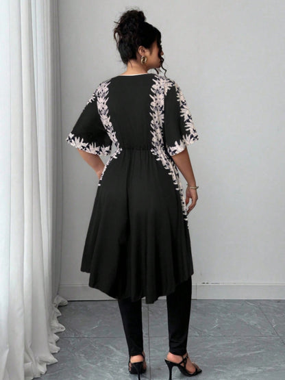 Women's White Polyester Printed V-Neck Dress - product view 31