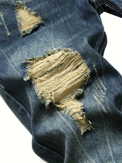 Men's Slim Fit Jeans - Classic Wash Distressed Everyday 900965