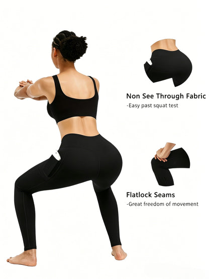5pcs Women'S Hip-lifting& Tummy Control Leggings, Quick-drying, Breathable, Highly Elastic and Soft, Suitable for Gym, Yoga, Pilates, Beach Wear, Undergarments, Casual Pants, Yoga Pants and Safety Shorts