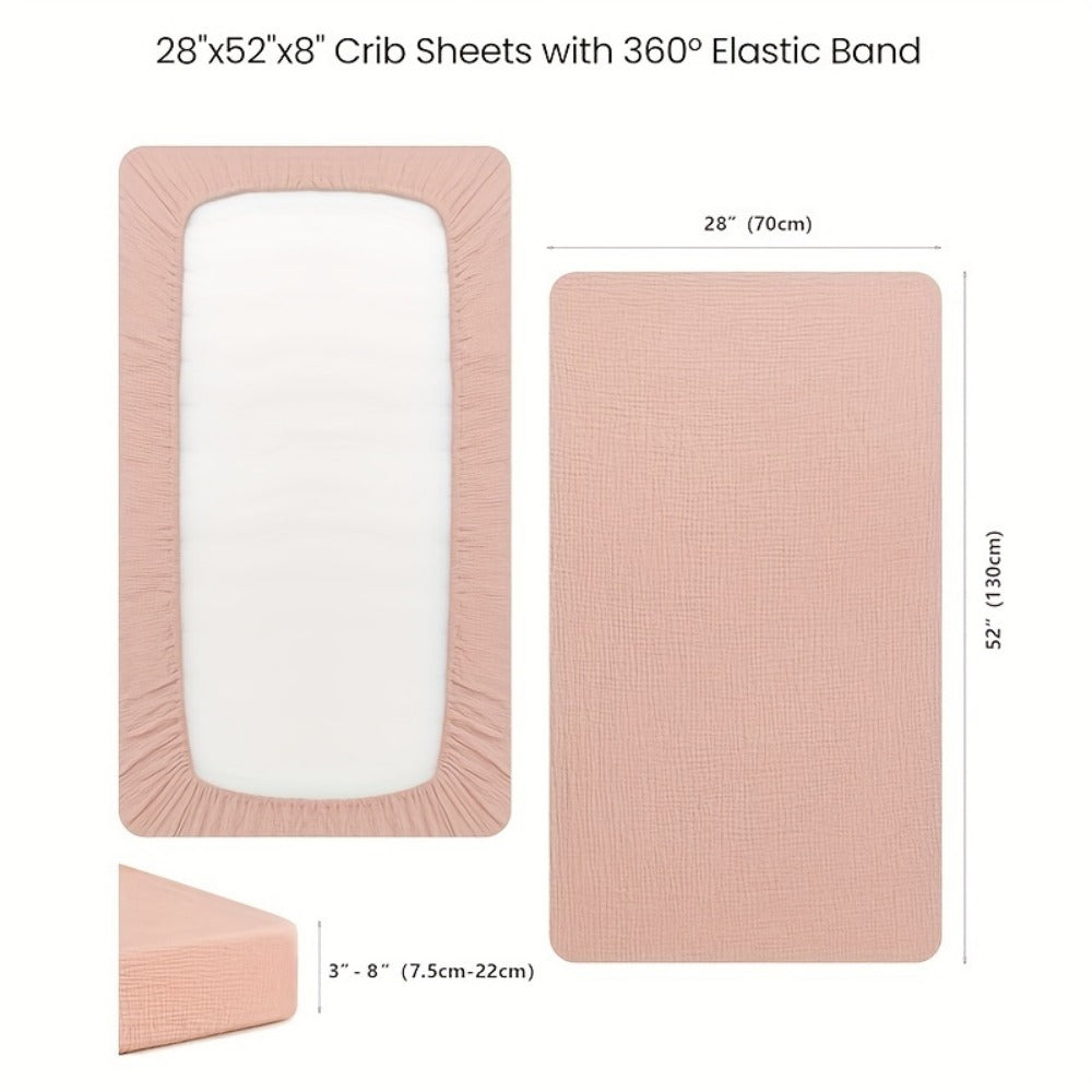Crib Bedding - 2-pcs Breathable Muslin Cotton