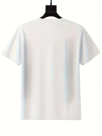 Men'S Oversized White Christian Faith T-Shirt with 'BLESSED' and Cross Print | Casual Short Sleeve Round Neck Loose Fit, Suitable for All Seasons, Comfortable Casual Wear for Church Activities and Daily Wear, Breathable Summer and Layering Essential