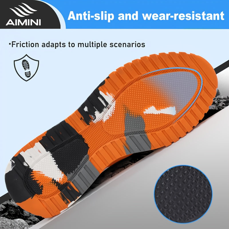 Steel Toe Shoes for Men Industrial Construction Shoes Mid Cut Industrial Boot Work Sneakers Comfortable Lightweight Shoes for Work