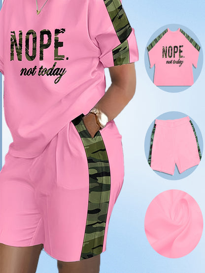 2026 Loose And Versatile Plus Size Clothing Two-piece Set, Soft And Comfortable, Women's Plus Letter Printing, Natural Modeling, Can Be Matched with A Variety Of Sets, Show Your Unique Casual Fashion, Game Day Outfit, Football Fan Gear for All Fans