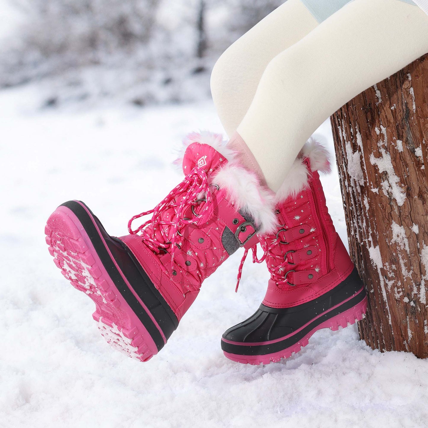 DREAM PAIRS Kids Insulated Winter Snow Boots