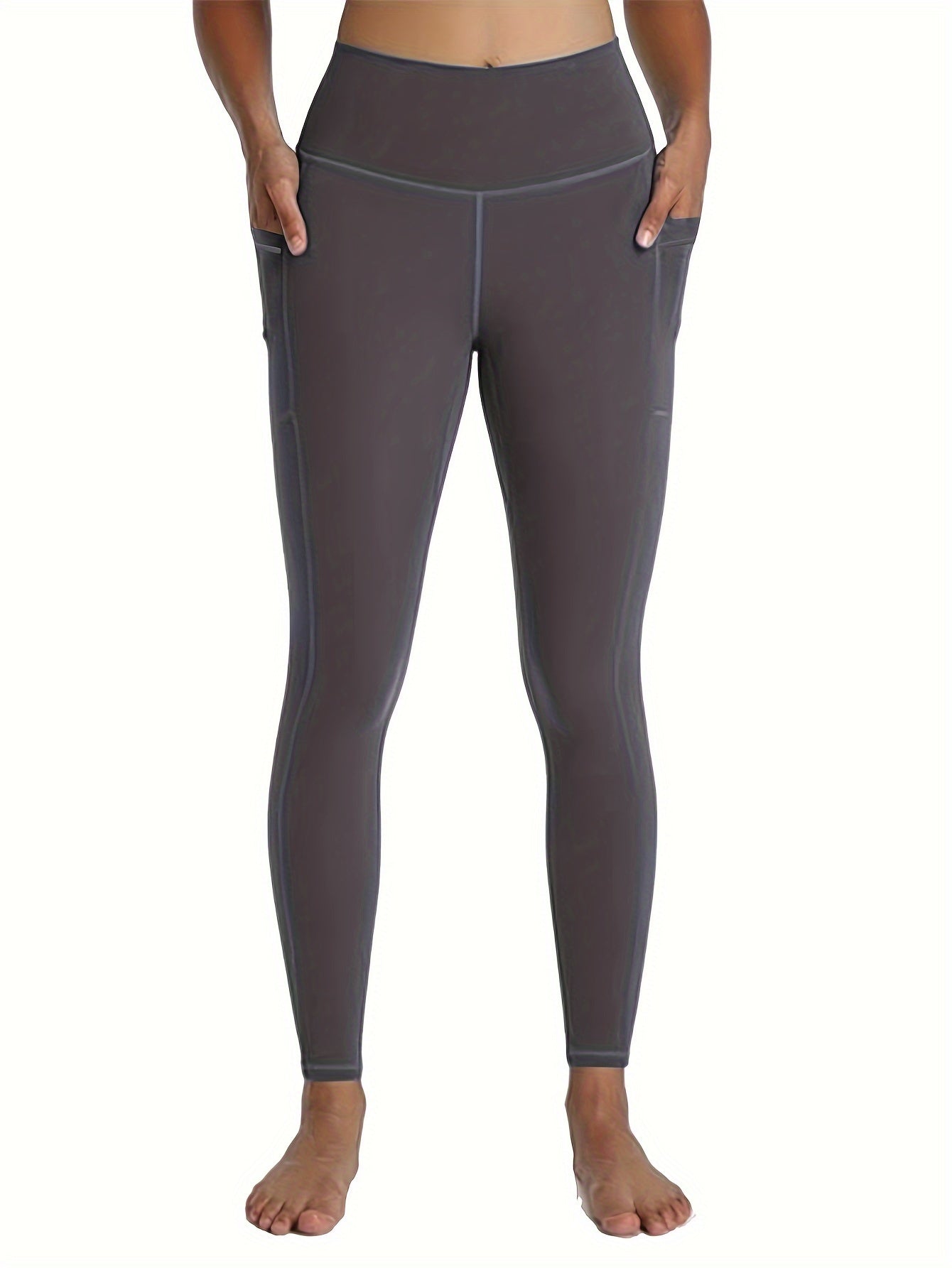 2026 5-Pack Plus Size Sports Leggings For Women, High-Waisted Cropped Yoga Pants With Pockets, Fitness Running Compression Tights, Game Day Fan Gear for Football and All Fans