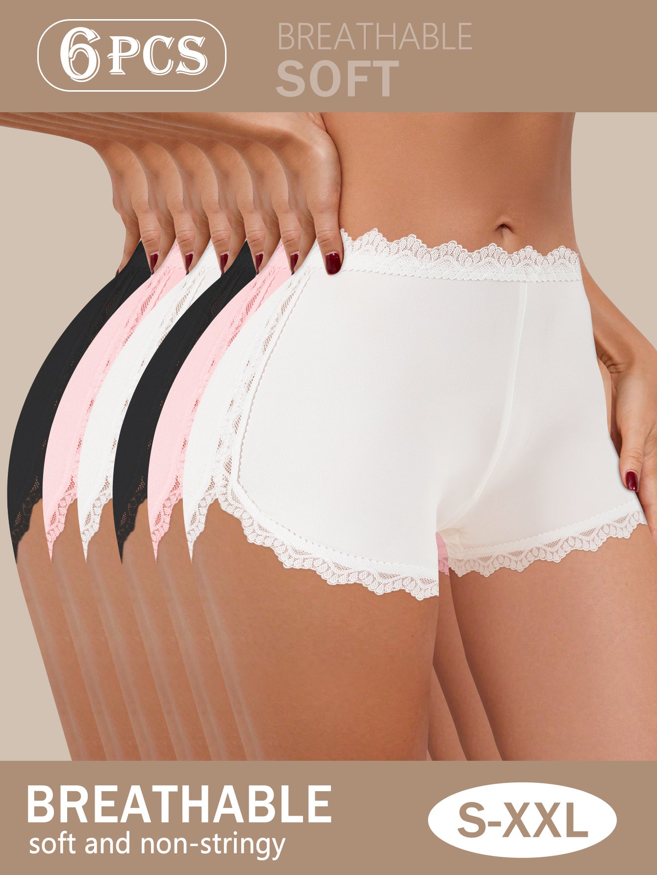 6-Pack Women' High-Waisted Panties - Seamless Full Coverage Underwear with Body Contouring Fit, Smooth Invisible Full Briefs, High- Elegant Daily Wear, Multi-Color Options (6 Pack Value) - for -Day & Lines
