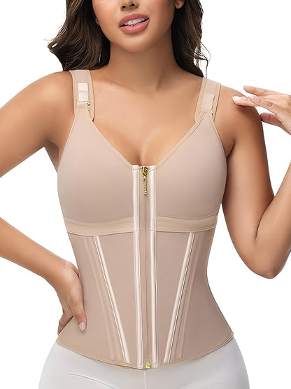 Extreme Latex Corset Waist Vest With Bra, Sports-Style Underwear Corset Belt, Adjustable Straps, Tummy-Control Shaping Pants, Detachable Straps With Zippered Crotch, Summer'S Top Choice For Layering