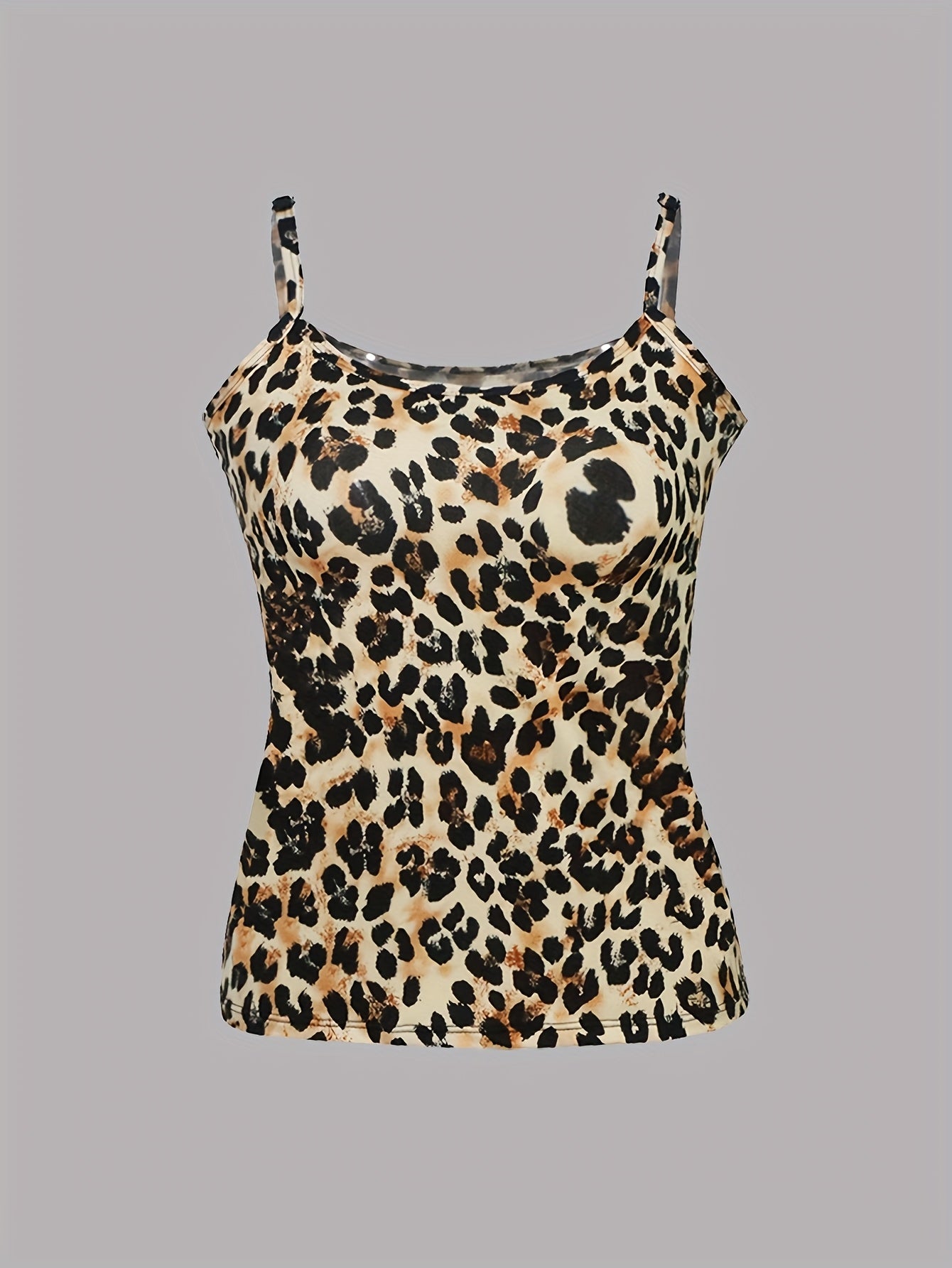5pcs Set Of Summer Sexy Leopard Print Camisoles for Outerwear And Innerwear, Top And Base Shirt