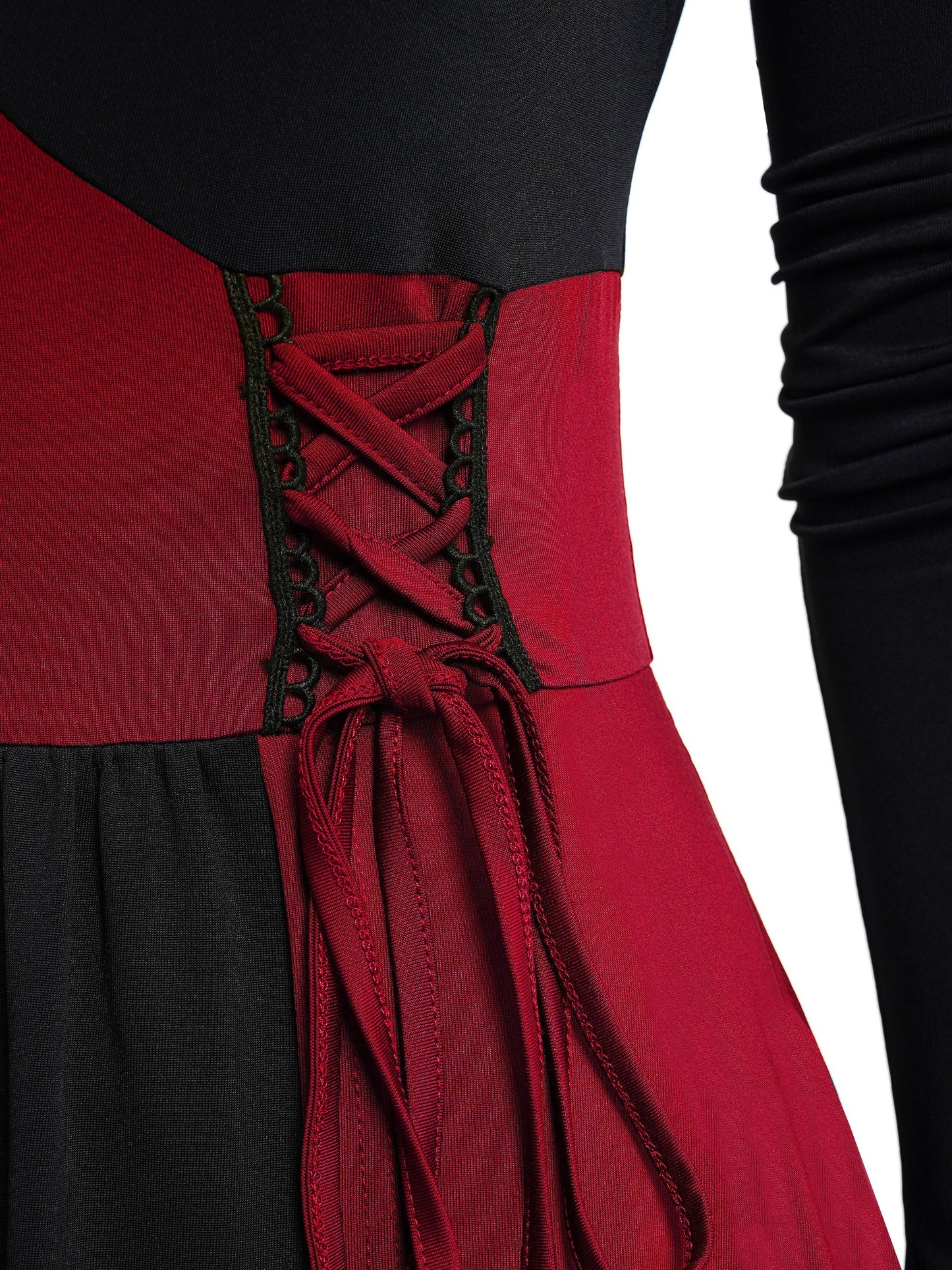Women's Burgundy Polyester V-Neck Slim-Fit Dress - product view 4